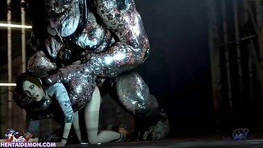 Monster Uses Cute Girl As His Fucktoy