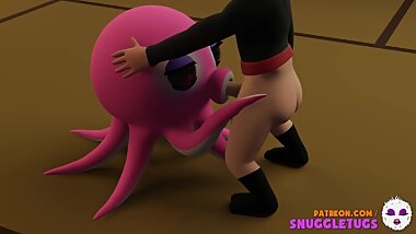 Ninja and OctoGirl Octopus Japanese Hentai 3D Cartoon Sex