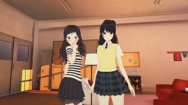 (3D Hentai)(Idolmaster) Sex with Hiori Kazano and Shiho Kitazawa
