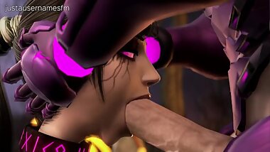 Futa Dullahan Pharah sucking herself off