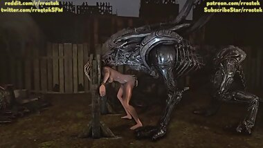 Femshep takes it hardcore deep from Big Alien 3D porn clip