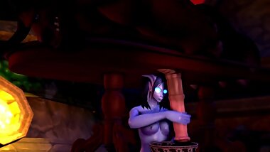 Tauren milking at the Draenei bathhouse [WOW] [SFM]