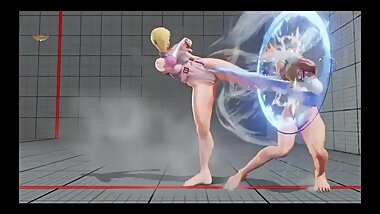 Falke moving like Chun Li with Cammy delta costume Street Fighter V