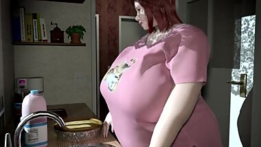 nadia rubs her belly
