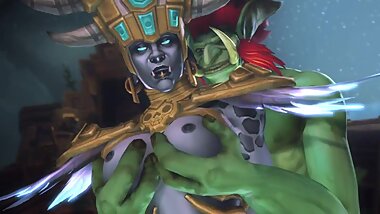 Troll Gently Massages the Queen's Tits World of Warcraft 3d Anim Sound