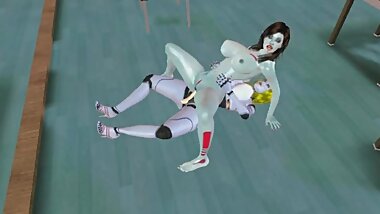 3D android sex lesbians fucking