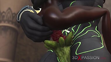 Anubis the god of death fucks a young egyptian slave in his temple
