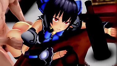 [MMD HENTAI] BRUNETTE ANIME SLUT NOIRE GETS SLAMMED AND PISTON-FUCKED