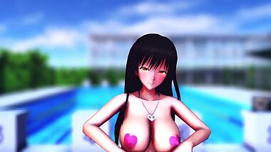 Yui Saimin - Harenchi Mizugi Hen Heart swimwear (To Love Ru MMD 3D)
