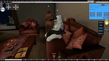 Blind wolf with Kitty
