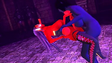 Futa Dark Elf Fucks Tengu Demon