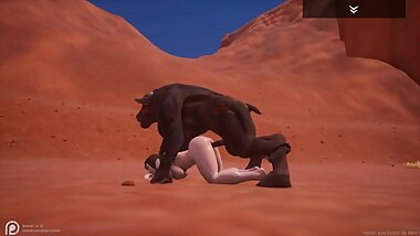 Minotaur Forces Trespassing Woman