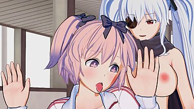 Senran Kagura - Futa Yagyuu X Hibari 3D Hentai