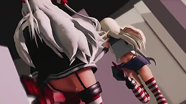 [Kancolle MMD] Shimakaze and Amatsukaze - Love me if you can