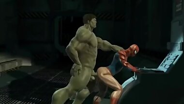Hulks fuck rage with spiderman