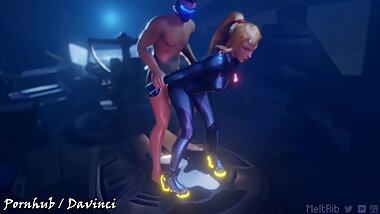 Cartoon : "Samus Aran" doggystyle creampie 'Davinci
