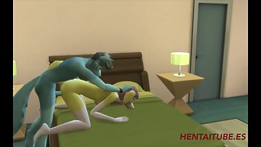 Furry Hentai - Blue Dog Fucks and cums inside Yellow Dog