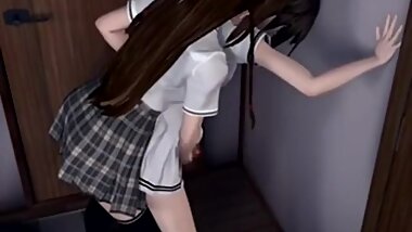 3D hentai - handjob from behind