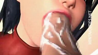 Sweet 3D hentai babe gives blowjob