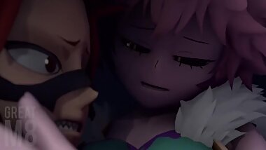Mina Ashido and Eijirou