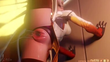 Tracer and Mercy in a night of orgasms - Overwatch