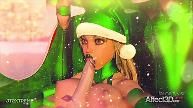 Winter Holidays futanari animation with Santa