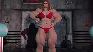 The lab_female muscle growth animation