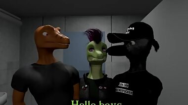 furry train station athroom threesome bird scalie