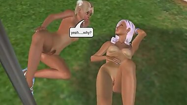 Lesbian strap on fucking