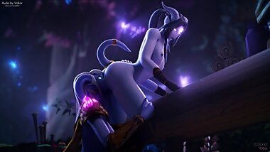Lesbian Draeneis Have Oral sex in public and moan