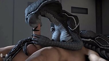3D Animated Snake Blowjob