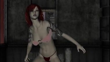 Big tittied 3d anime stripper teasing on stage