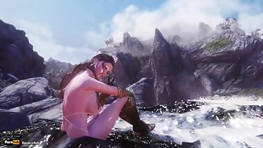Skyrim Sex Journey - Jane 030 rest in waterfall