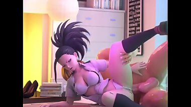 Animation. Adult grown up Momo Yaoyorozu deep belly anal sex My Hero Academ