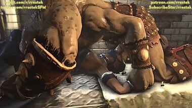 Goro face fucking Kitana hardcore Mortal Kombat 3D Animation