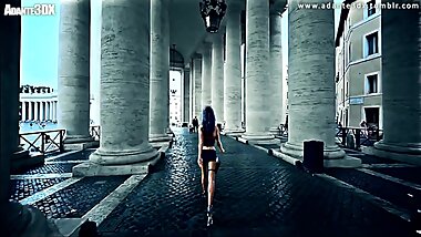 3DX Sexy Girl in Slutty Outfit walking CG Render