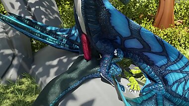 Wyvern and lizard mating
