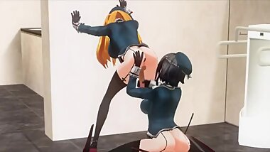 3D ANIME TRANSGENDER HOT SEX in toilet (with sound)