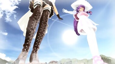 [3D MMD Giantess] Giantess Marisa & Patchouli Giga Growth HQ by PachiPachy
