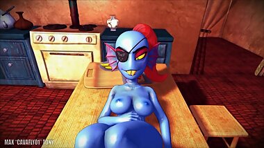 Undyne Kitchen Lesson, a POV Undertale animation