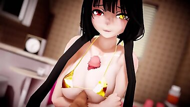 ?MMD?Hentai Titty Fuck Bukkake?Anime?