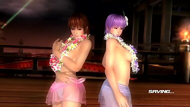 Dead or alive 5 Kasumi & Ayane winning scene in sexy ninja outfit & bikini!
