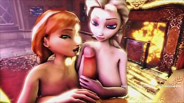 blowjob by anna and elsa from frozen