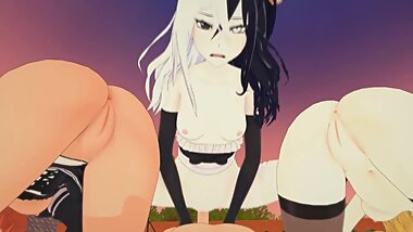 (3D Hentai)(Overlord) Sex with Zesshi Zetsumei, Lupusregina and Solution
