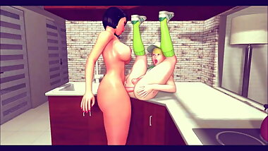 Pizzaboy gets tip from Futa (Futanari 3D, FUTA ON MALE)