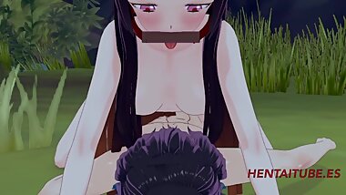 Kimetsu no Yaiba Hentai - Inosuke Fucks Nezuko in the forest - Demon Slayer