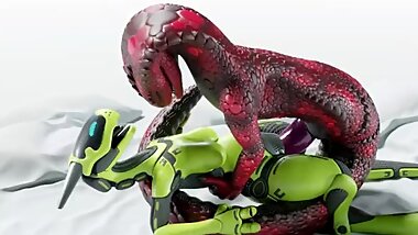 anthro snake + robot reptile sex