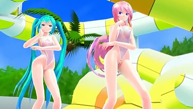 mmd kiss me miku & luka