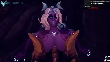 Purple futa demon fucking with other demons.
