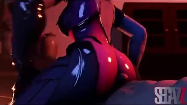 Lusty Widowmaker Rubs Her Ass On Huge Cock